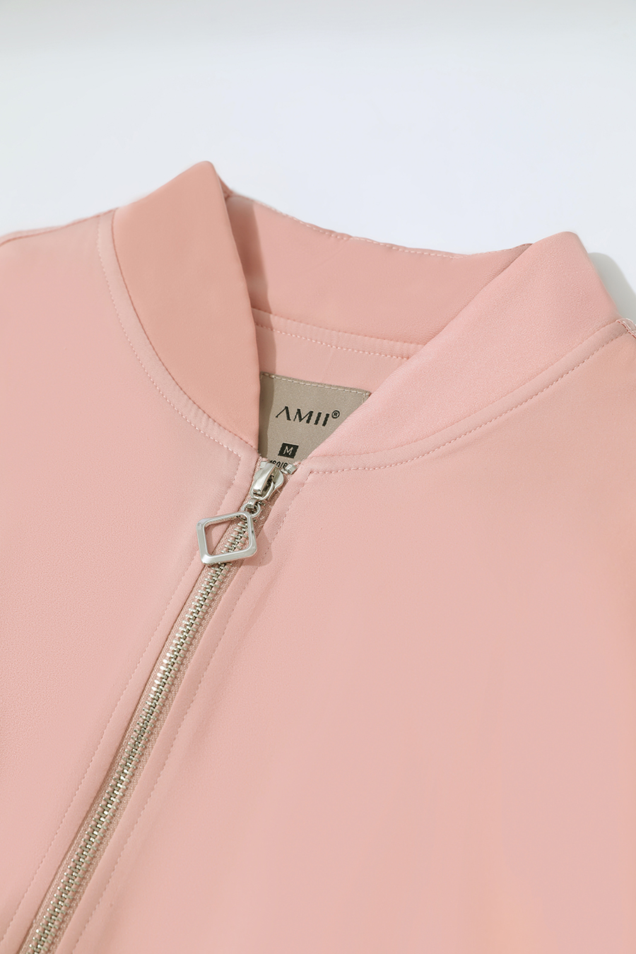 Satin Baseball Collar Jacket|AMII-AMII.com