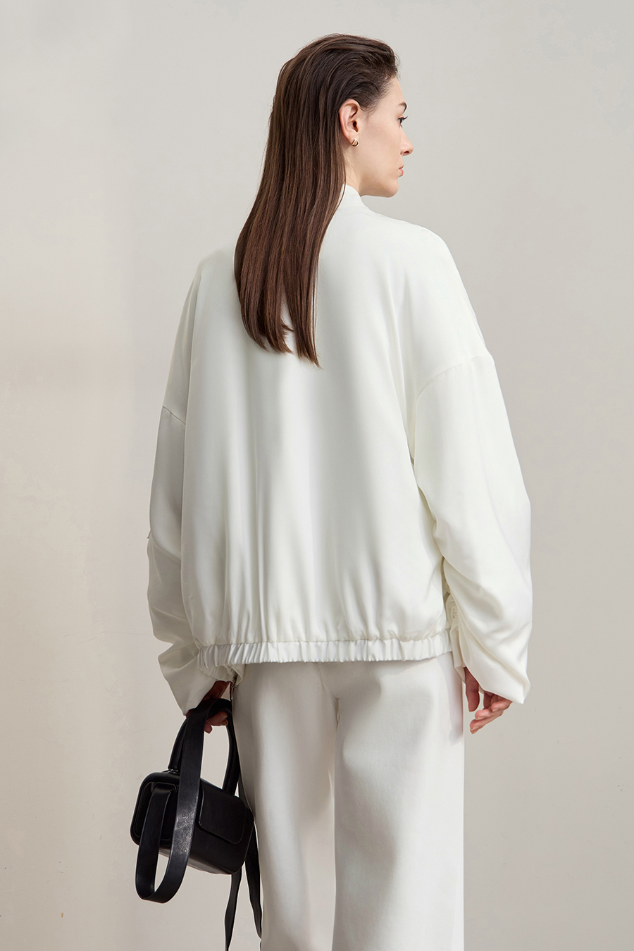 Satin Baseball Collar Jacket|AMII-AMII.com