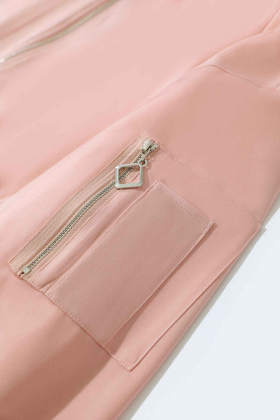 Satin Baseball Collar Jacket|AMII-AMII.com