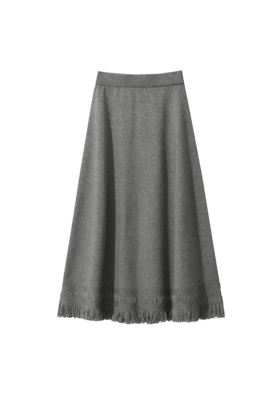 Fringed A - line Knitted Skirt|AMII-AMII.com