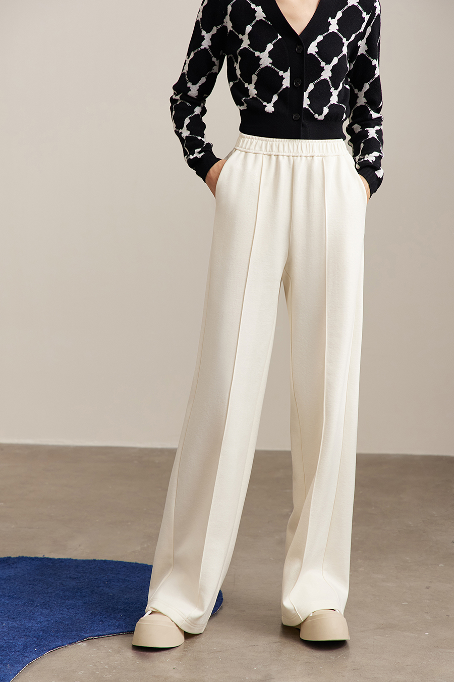 Brushed Straight Leg Casual Long Pants|AMII-AMII.com