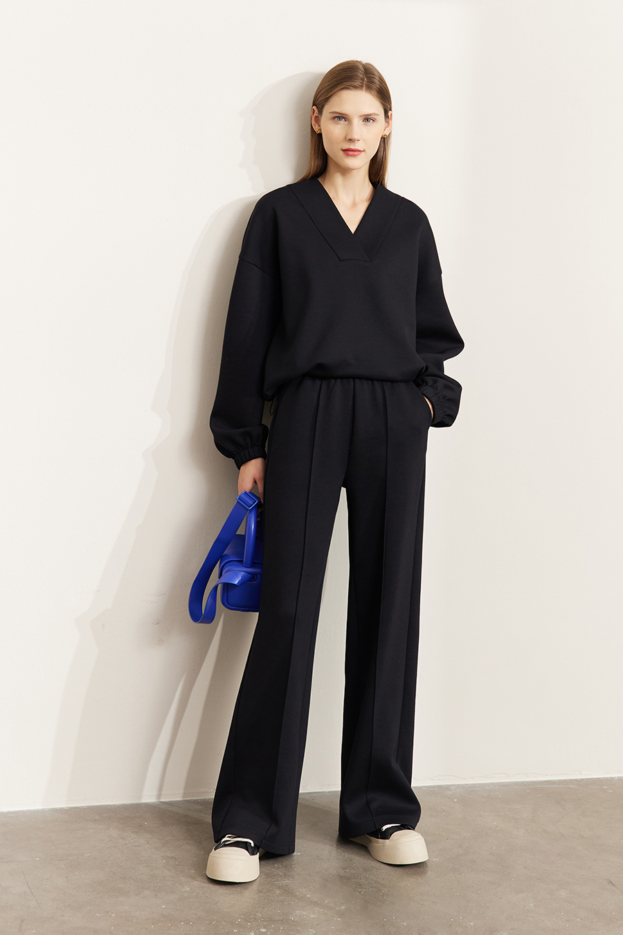 Brushed Straight Leg Casual Long Pants|AMII-AMII.com