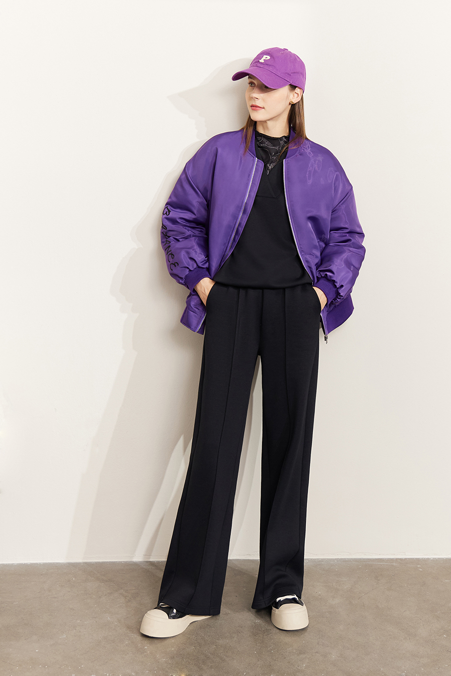 Brushed Straight Leg Casual Long Pants|AMII-AMII.com