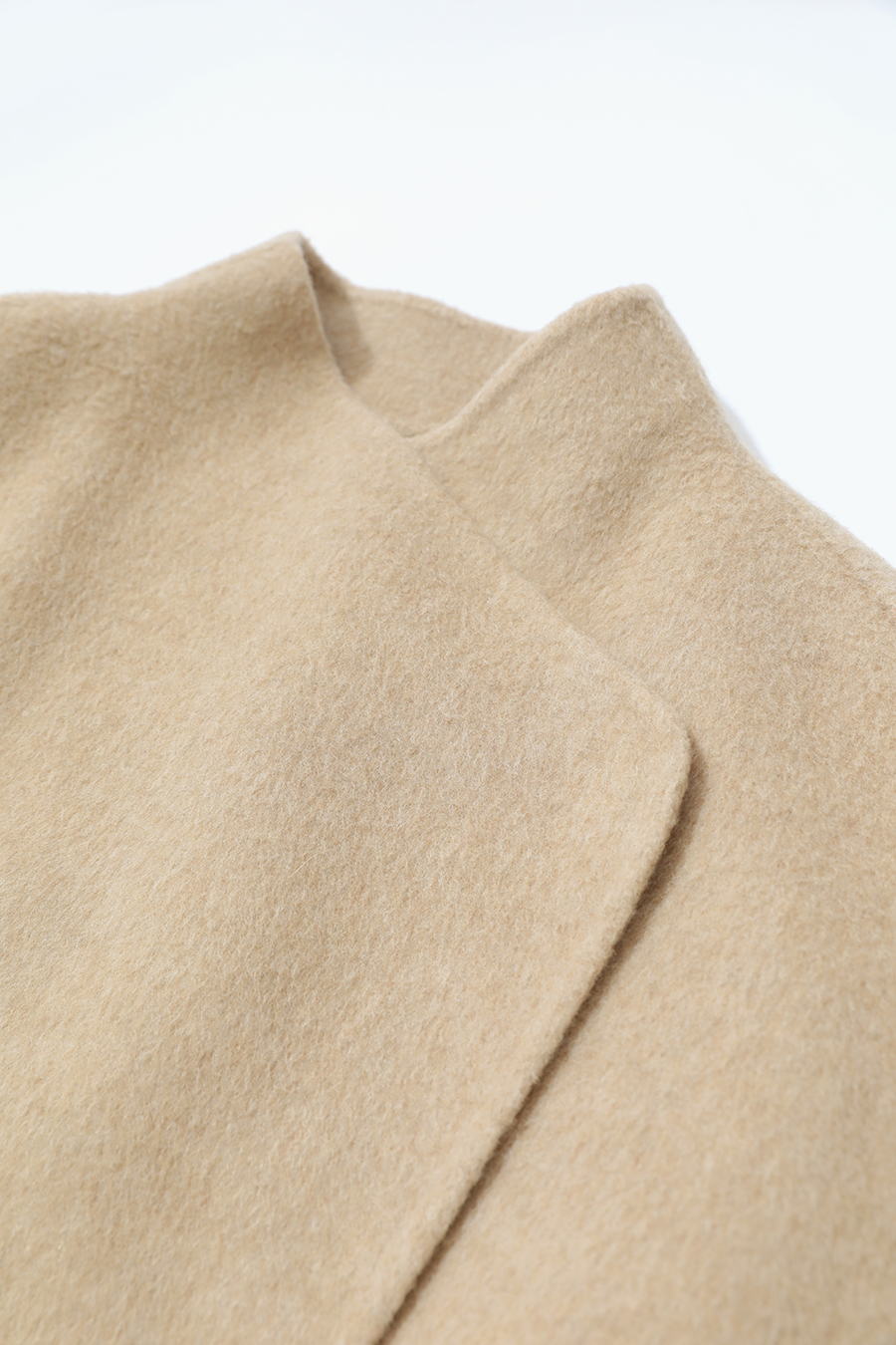 Detachable Fox Fur Trim Double-faced Wool Coat