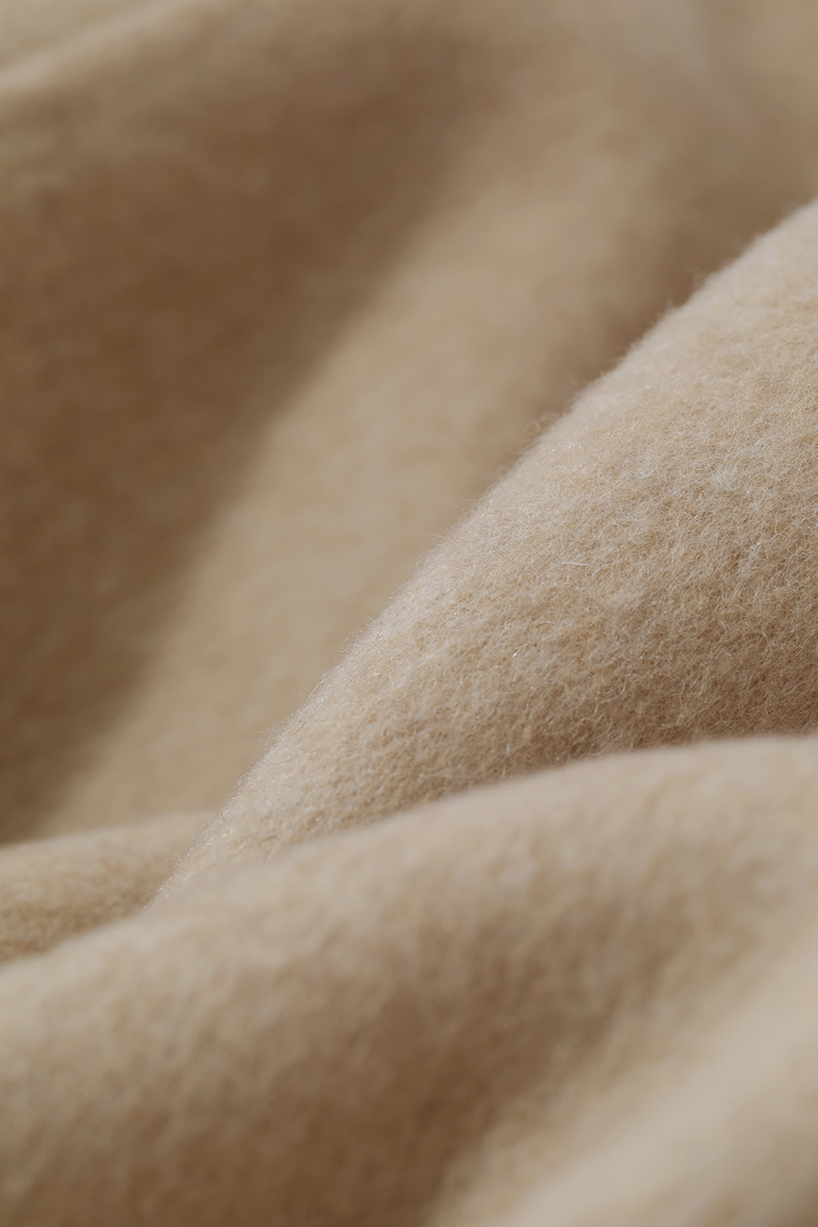 Detachable Fox Fur Trim Double-faced Wool Coat