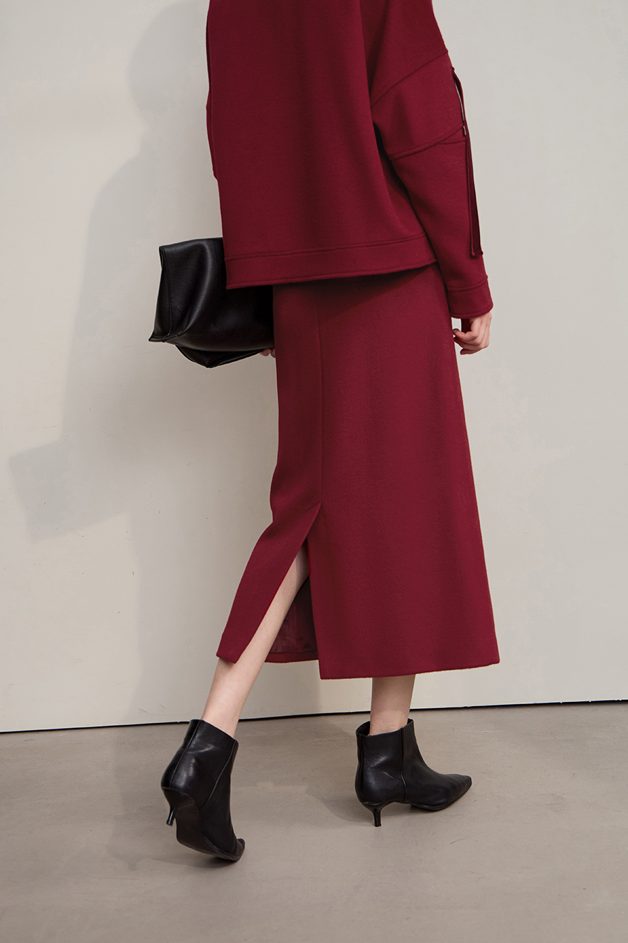 Fitted Long Woolen Skirt|AMII-AMII.com