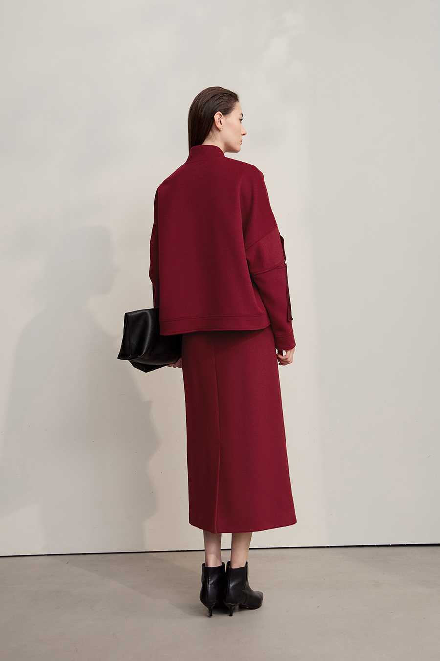 Fitted Long Woolen Skirt|AMII-AMII.com