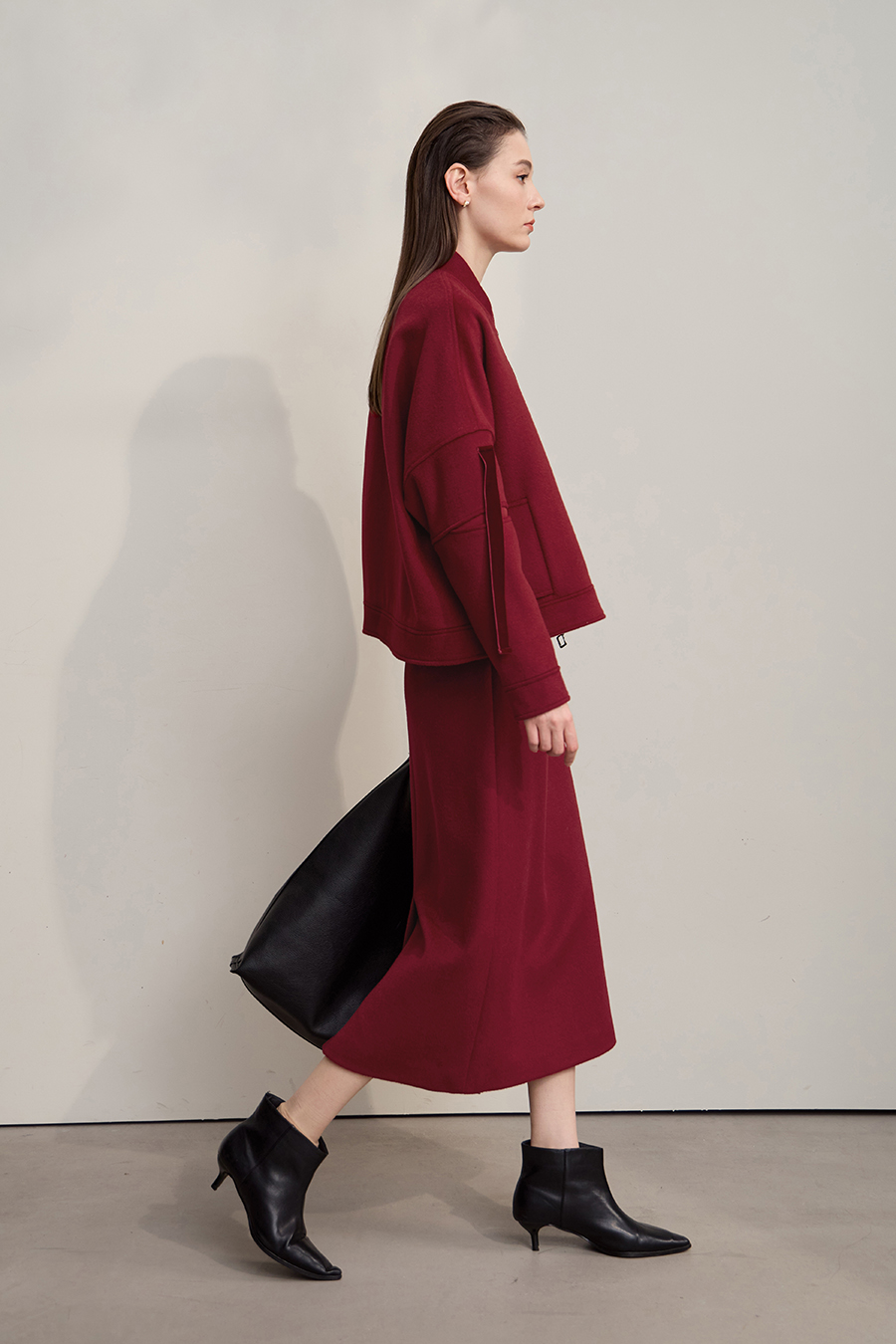 Fitted Long Woolen Skirt|AMII-AMII.com