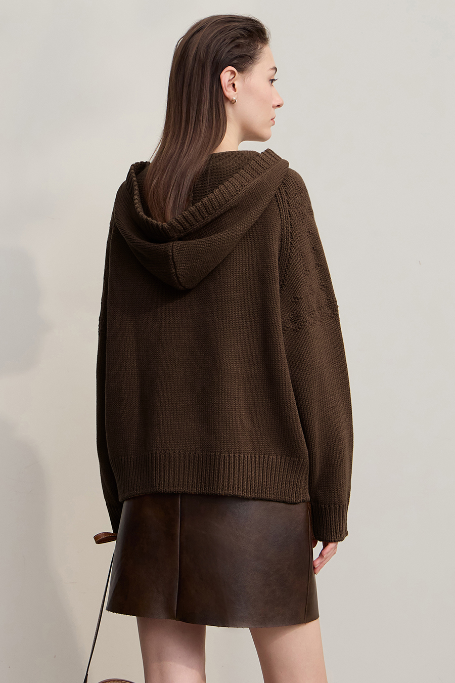 Hooded Raglan Sleeve Sweater