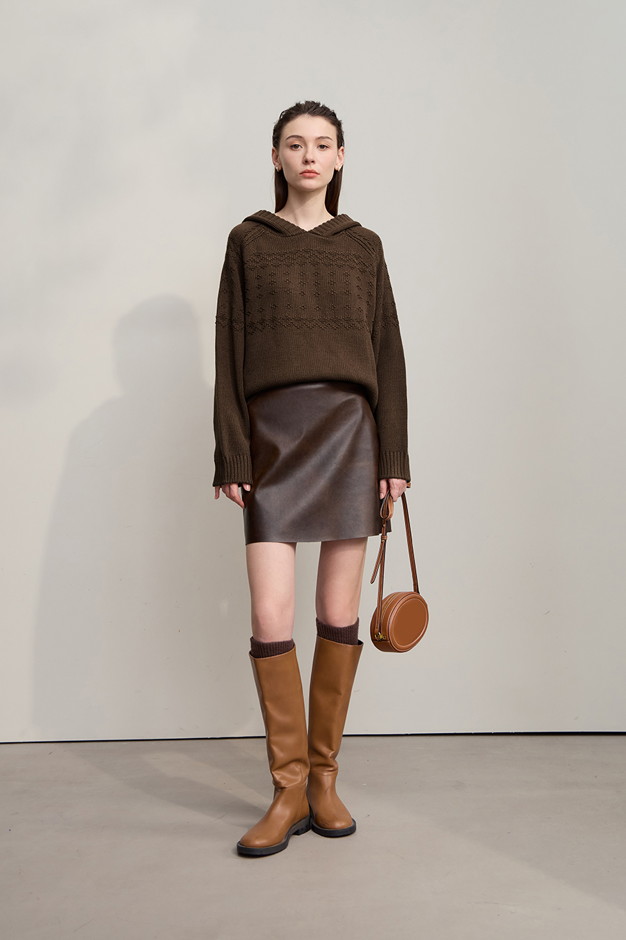 Hooded Raglan Sleeve Sweater