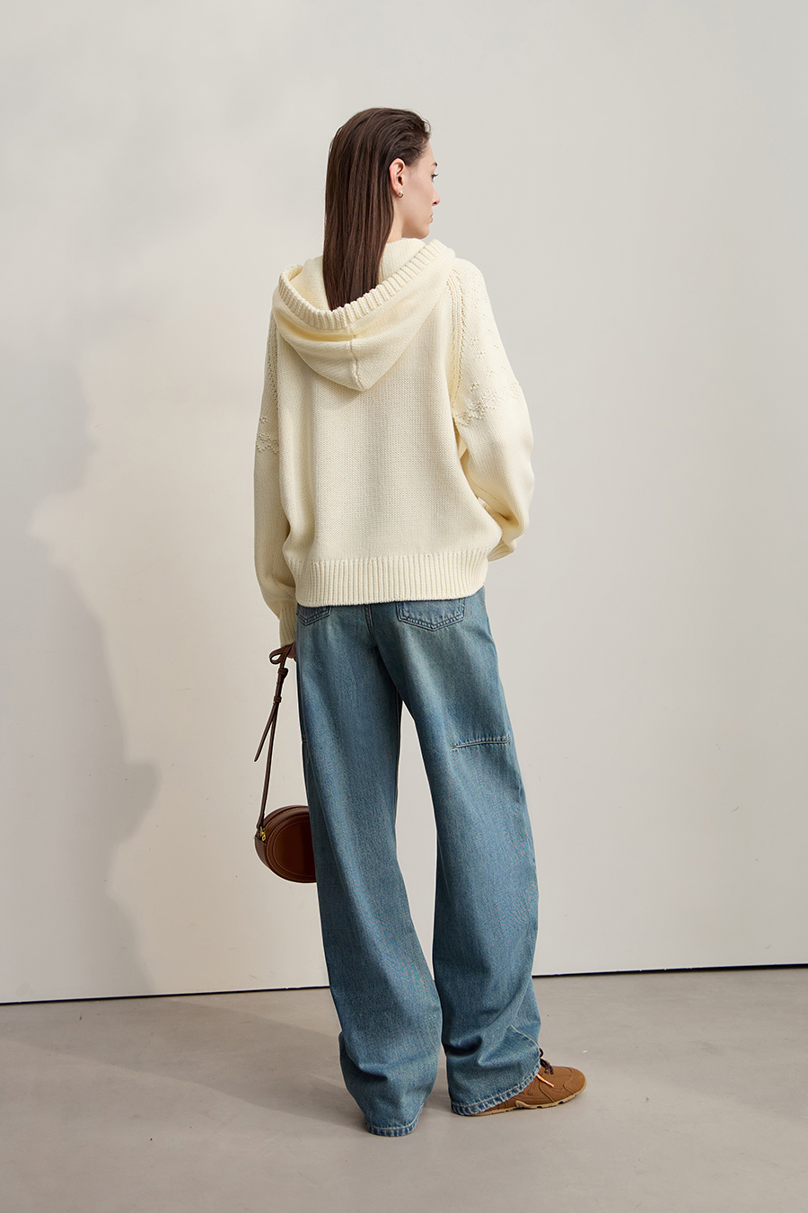 Hooded Raglan Sleeve Sweater