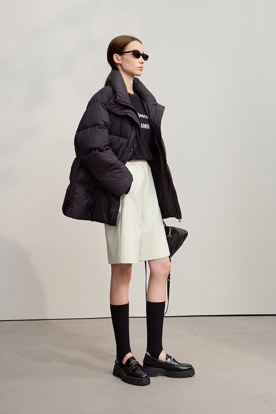 Eco - Leather Casual Shorts|AMII-AMII.com