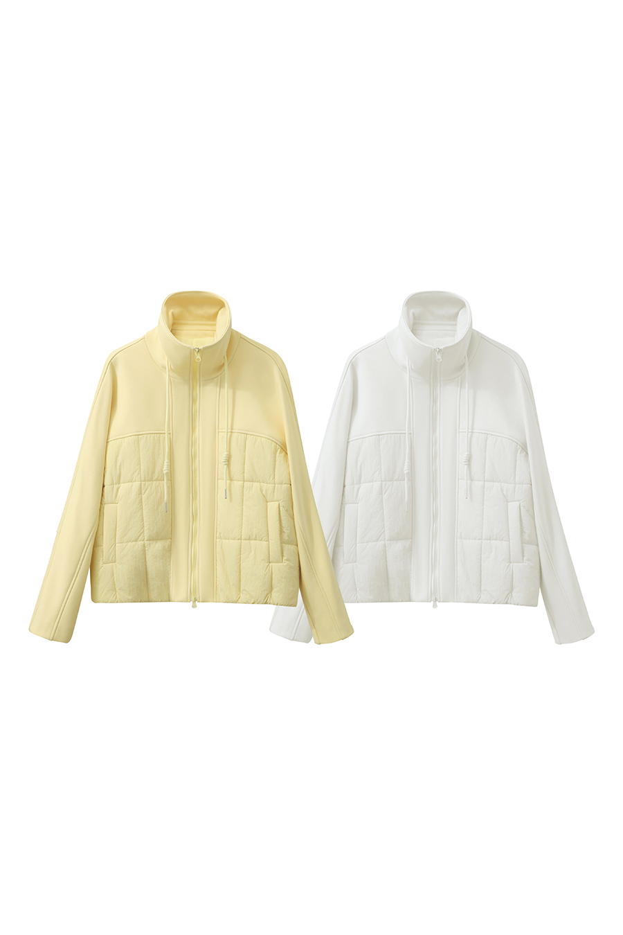 High Neck Set - in Sleeve Fleece - lined Cotton - padded Coat|AMII