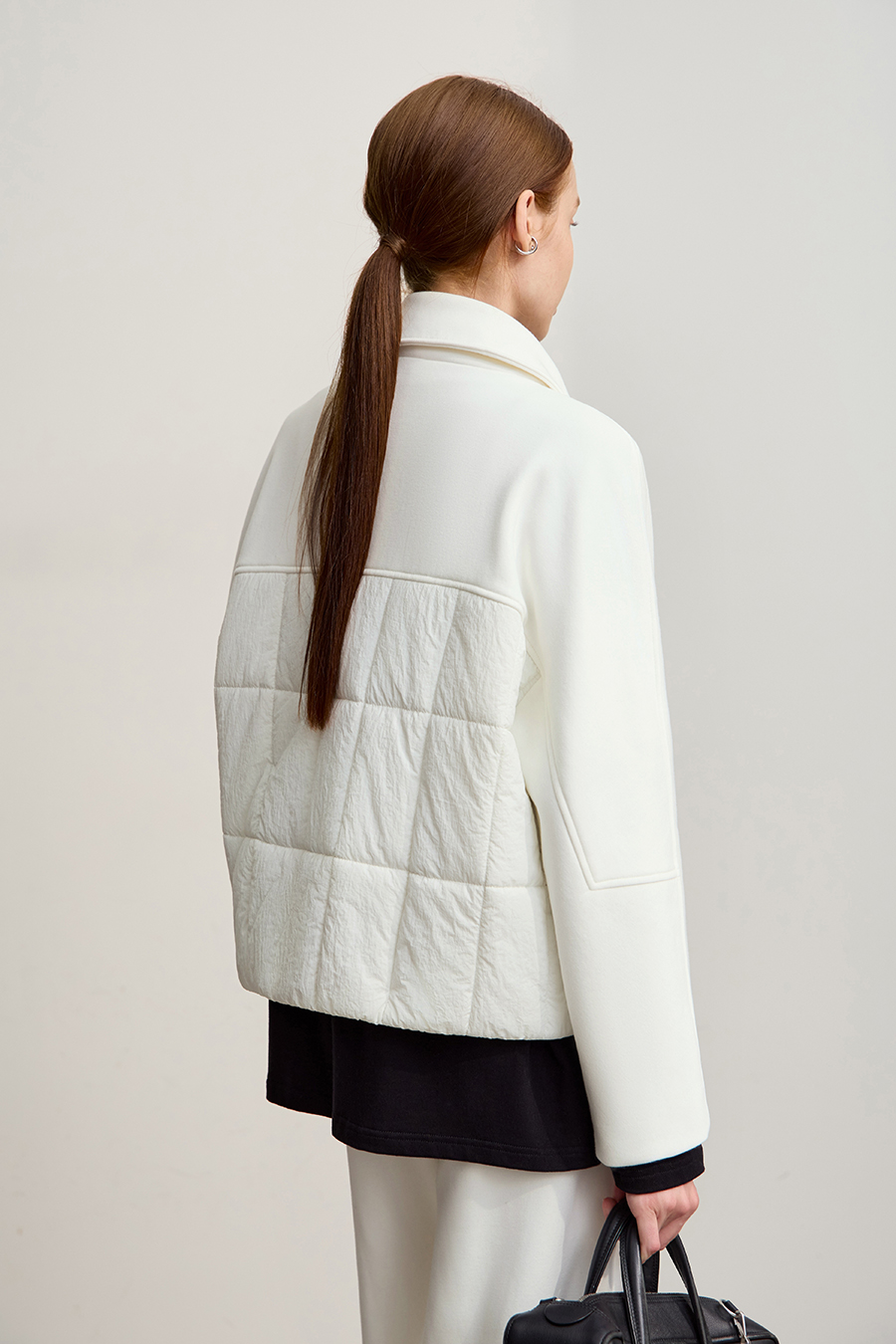 High Neck Set - in Sleeve Fleece - lined Cotton - padded Coat|AMII