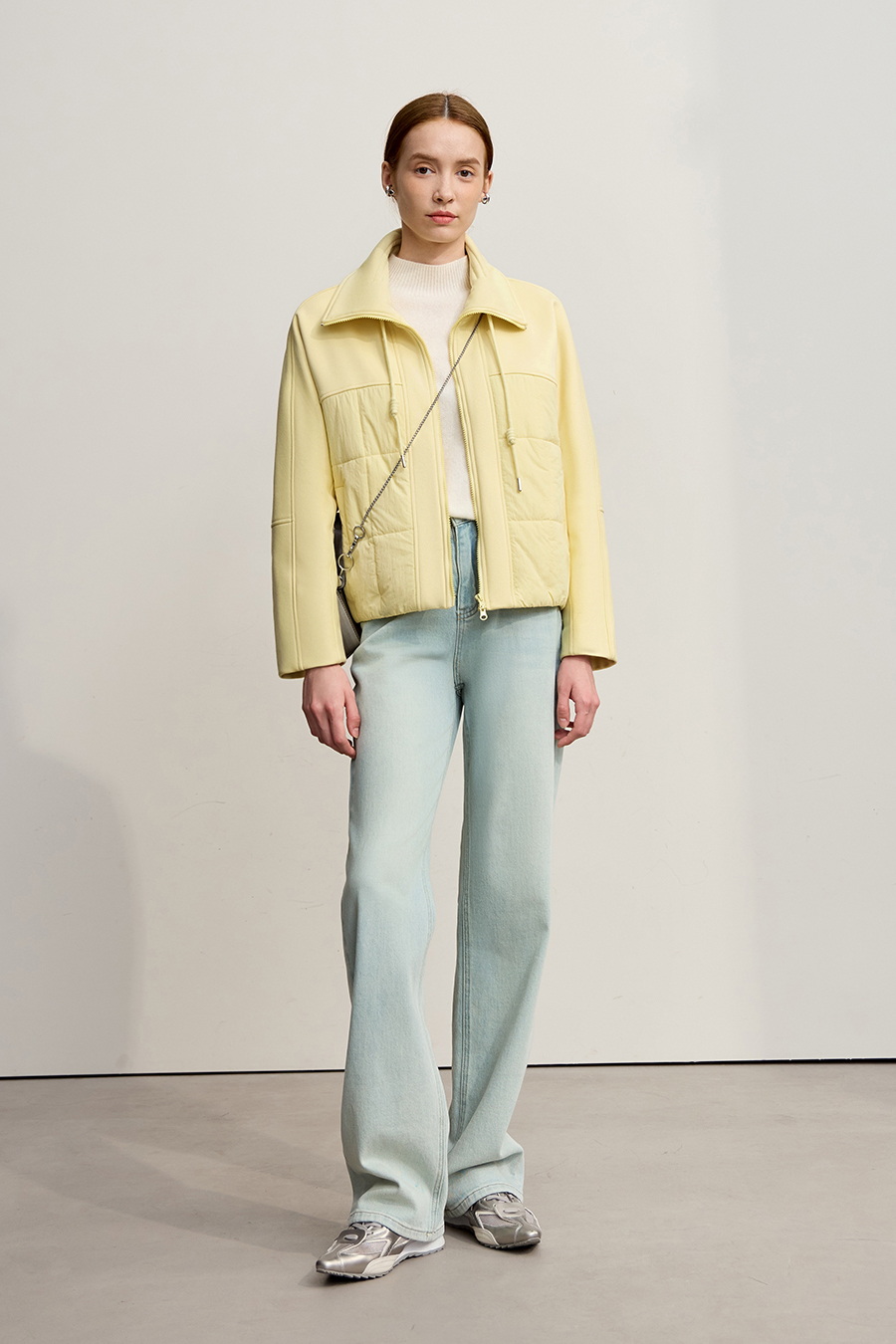 High Neck Set - in Sleeve Fleece - lined Cotton - padded Coat|AMII