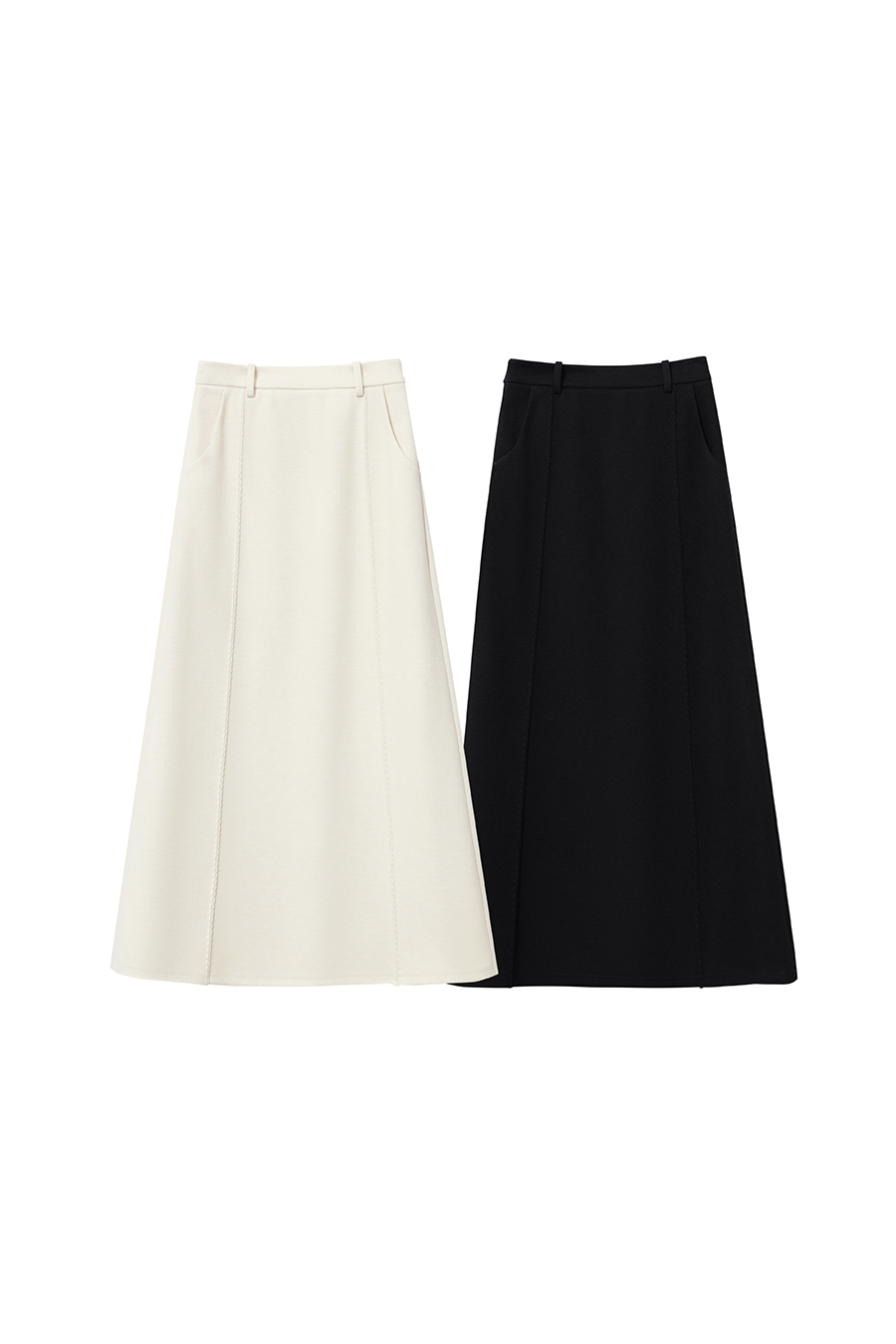 Long Slightly Elastic A - line Skirt|AMII-AMII.com