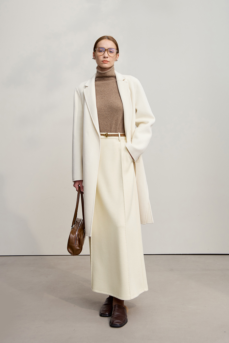 Long Slightly Elastic A - line Skirt|AMII-AMII.com