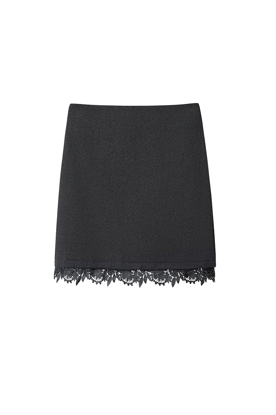 Lace Fleece Midi Skirt