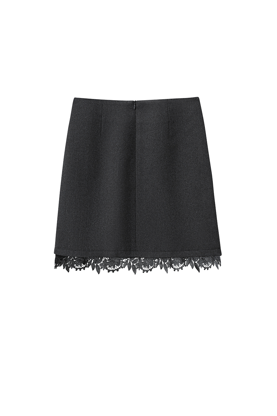 Lace Fleece Midi Skirt