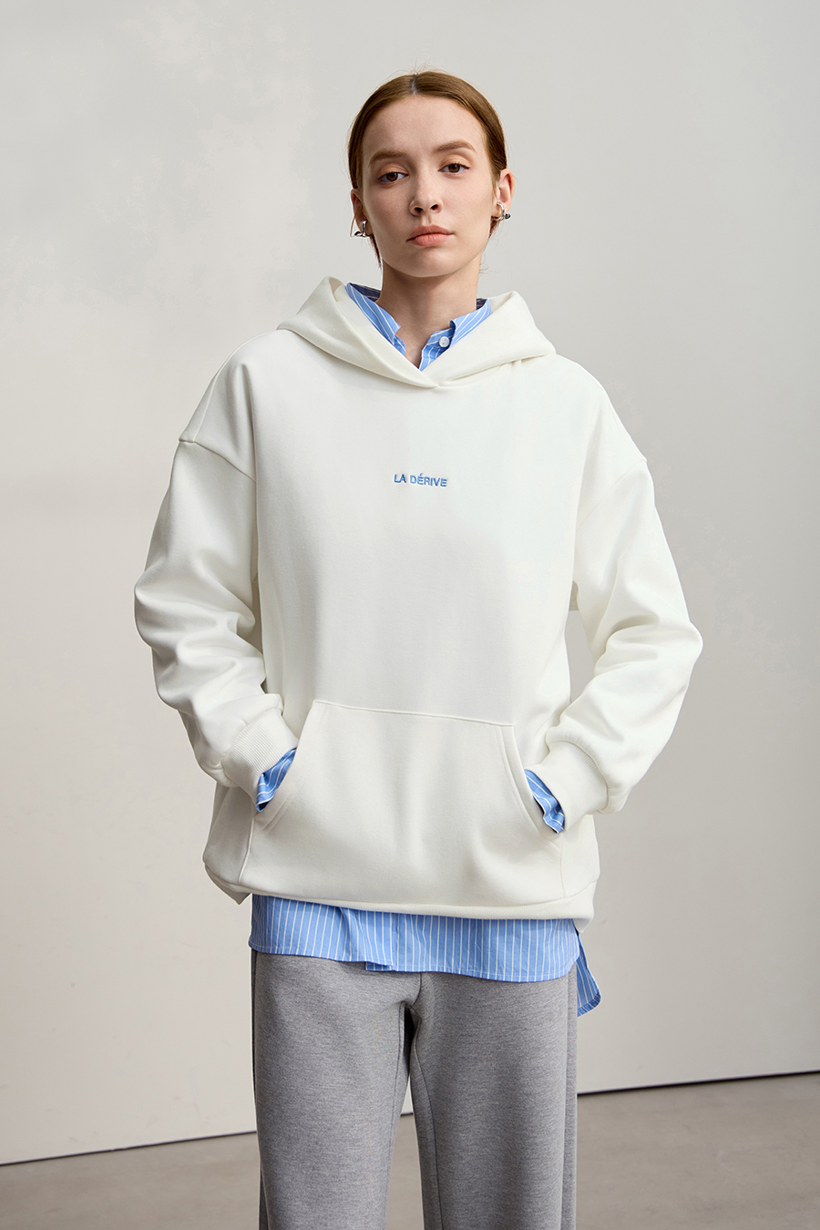 Letter Embroidered Hoodie|AMII-AMII.com