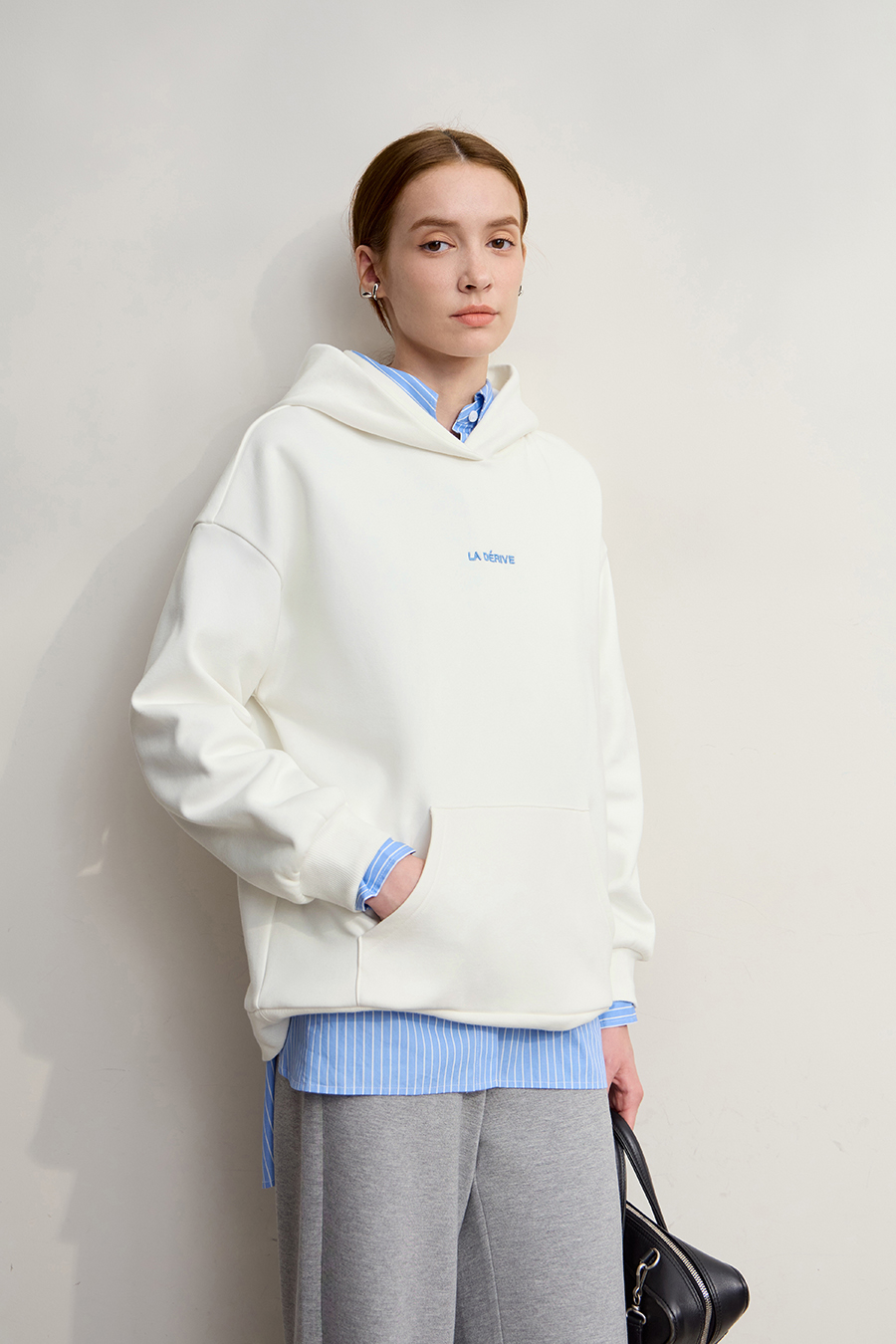 Letter Embroidered Hoodie|AMII-AMII.com