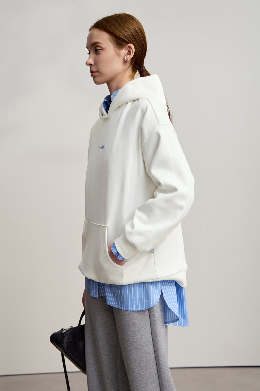 Letter Embroidered Hoodie|AMII-AMII.com