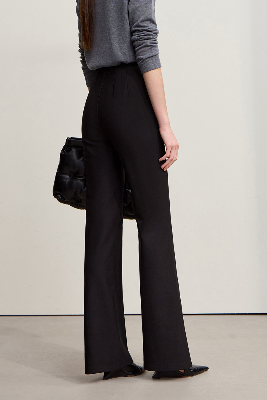 High Waist Flare Casual Long Pants|AMII-AMII.com