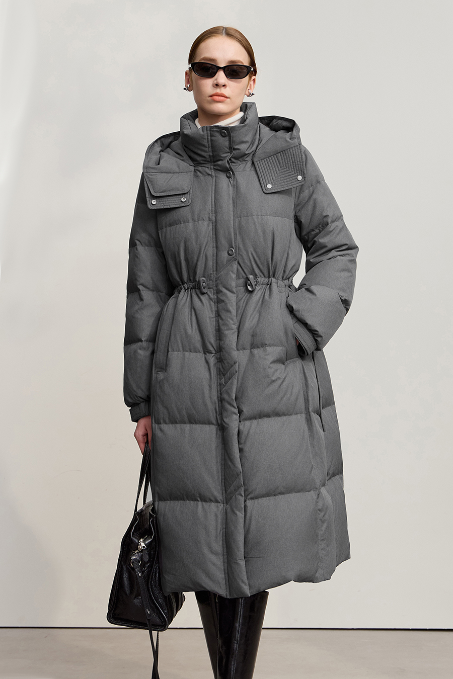 Hooded Long Down Jacket|AMII-AMII.com