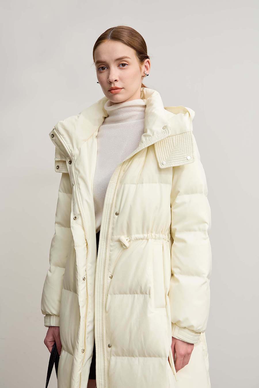 Hooded Long Down Jacket|AMII-AMII.com