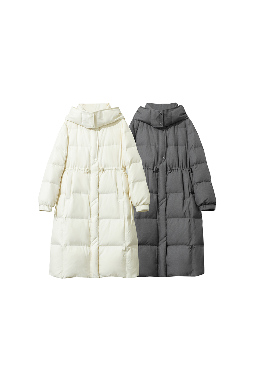Hooded Long Down Jacket|AMII-AMII.com