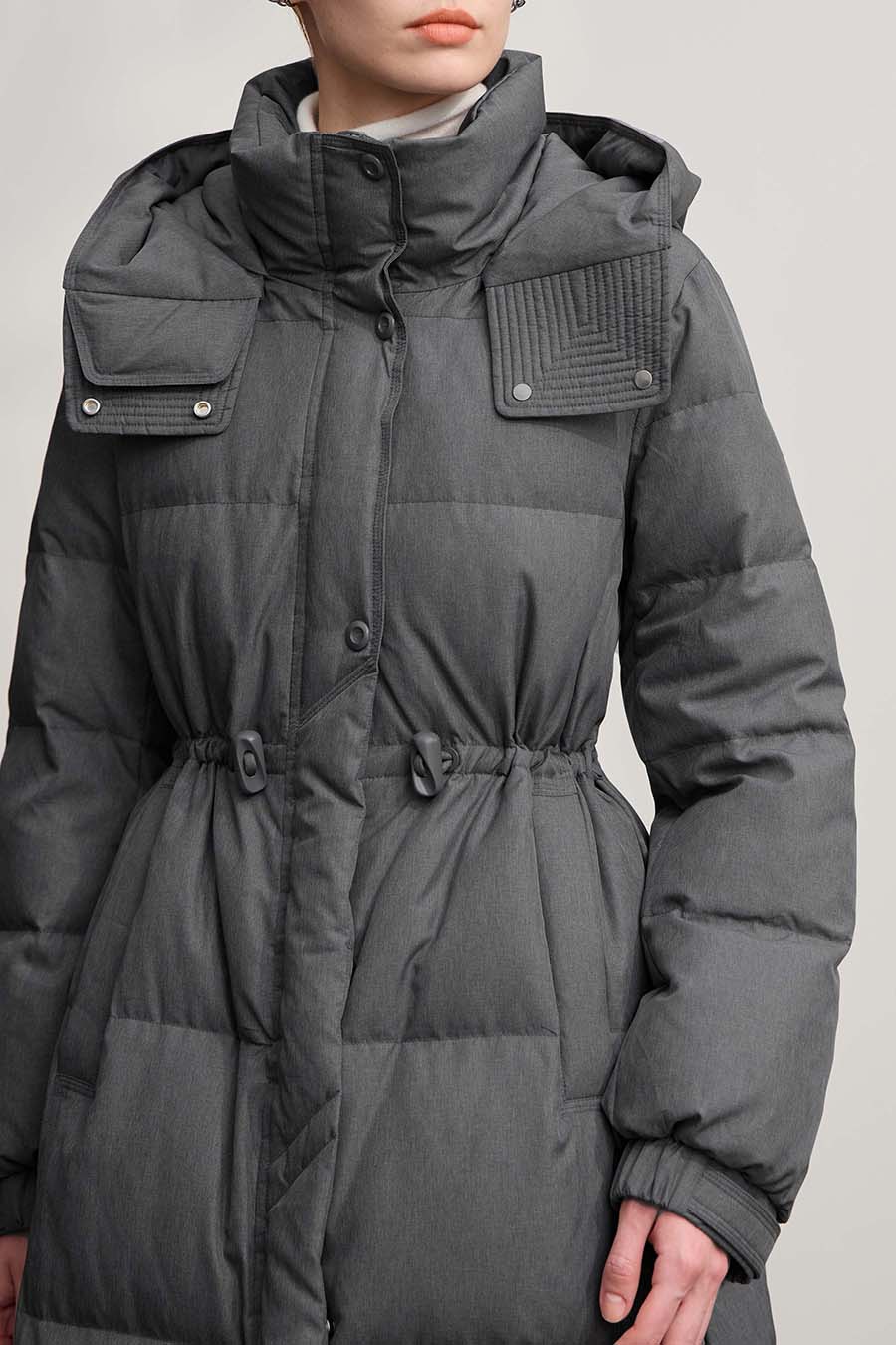 Hooded Long Down Jacket|AMII-AMII.com