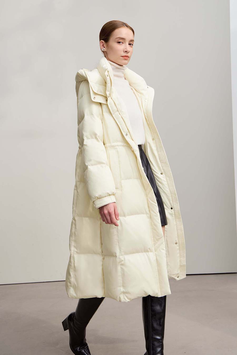 Hooded Long Down Jacket|AMII-AMII.com