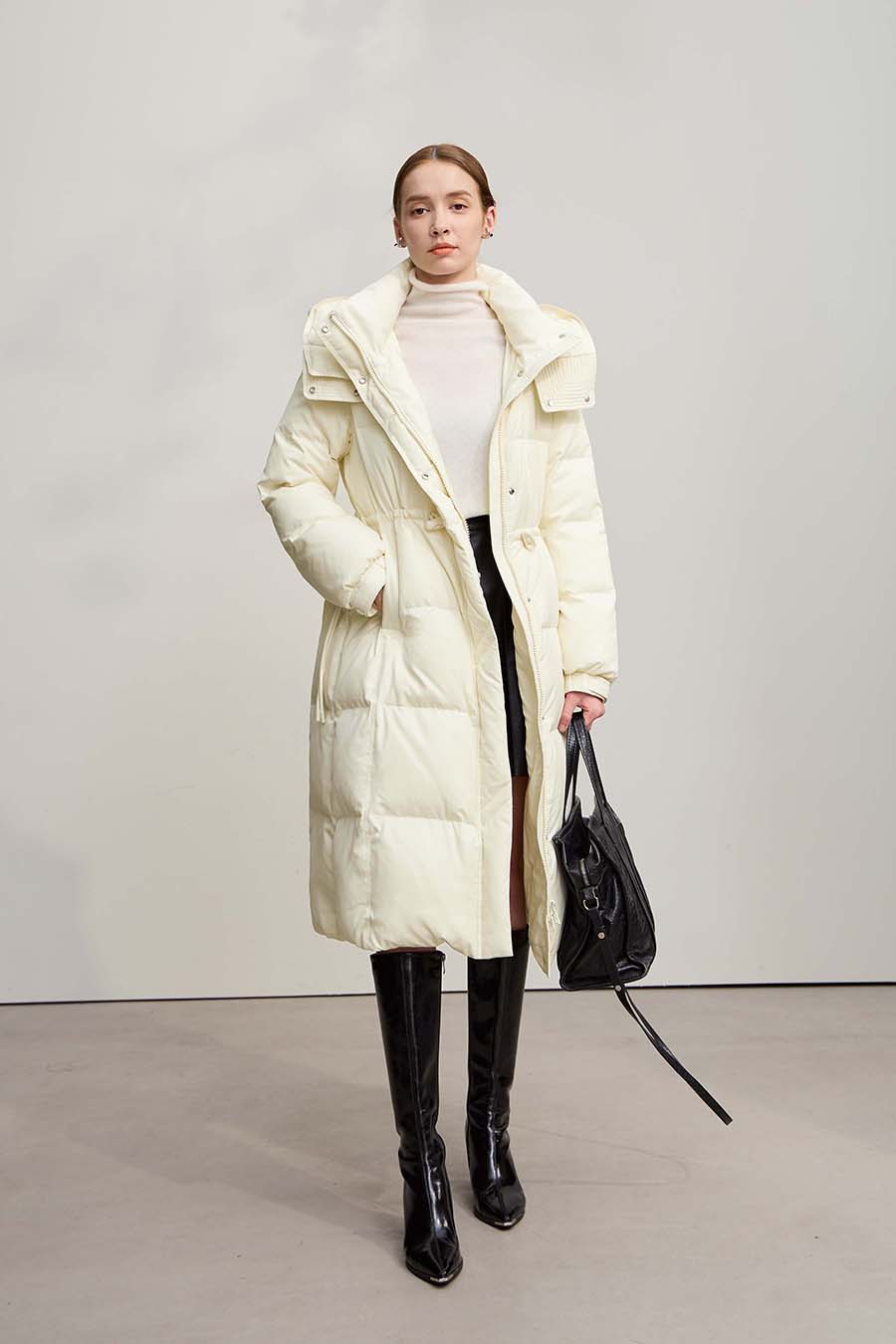 Hooded Long Down Jacket|AMII-AMII.com