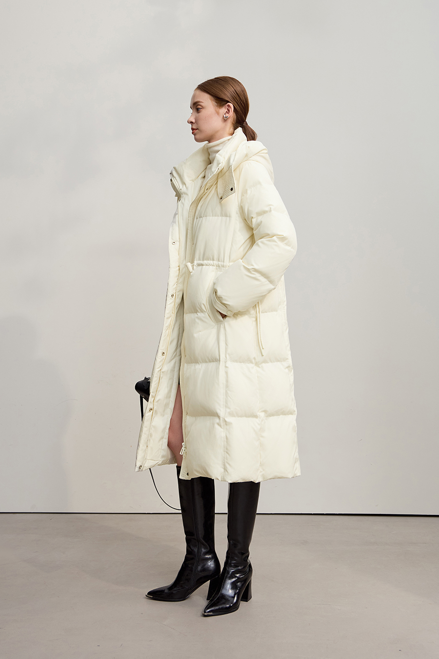 Hooded Long Down Jacket|AMII-AMII.com