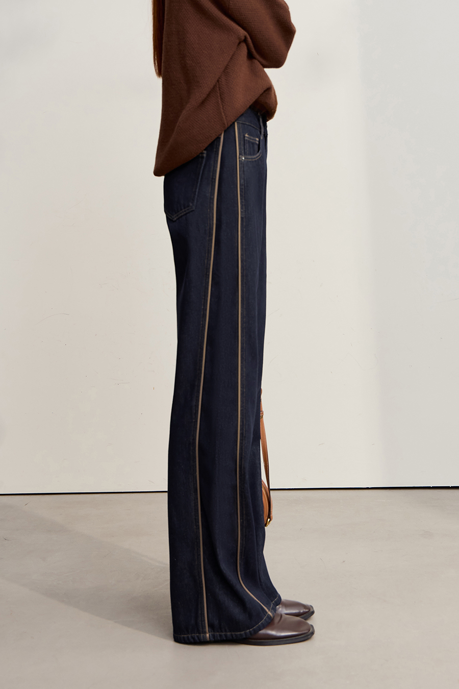 Lyocell Cotton Fleece - lined Jeans|AMII-AMII.com