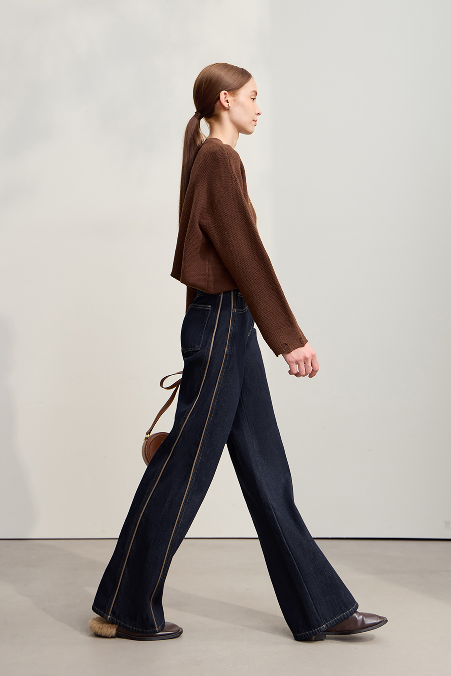 Lyocell Cotton Fleece - lined Jeans|AMII-AMII.com