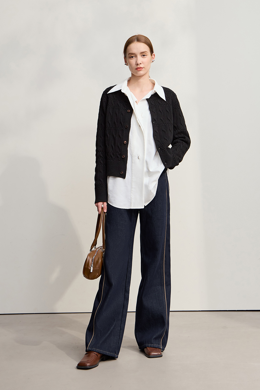 Lyocell Cotton Fleece - lined Jeans|AMII-AMII.com