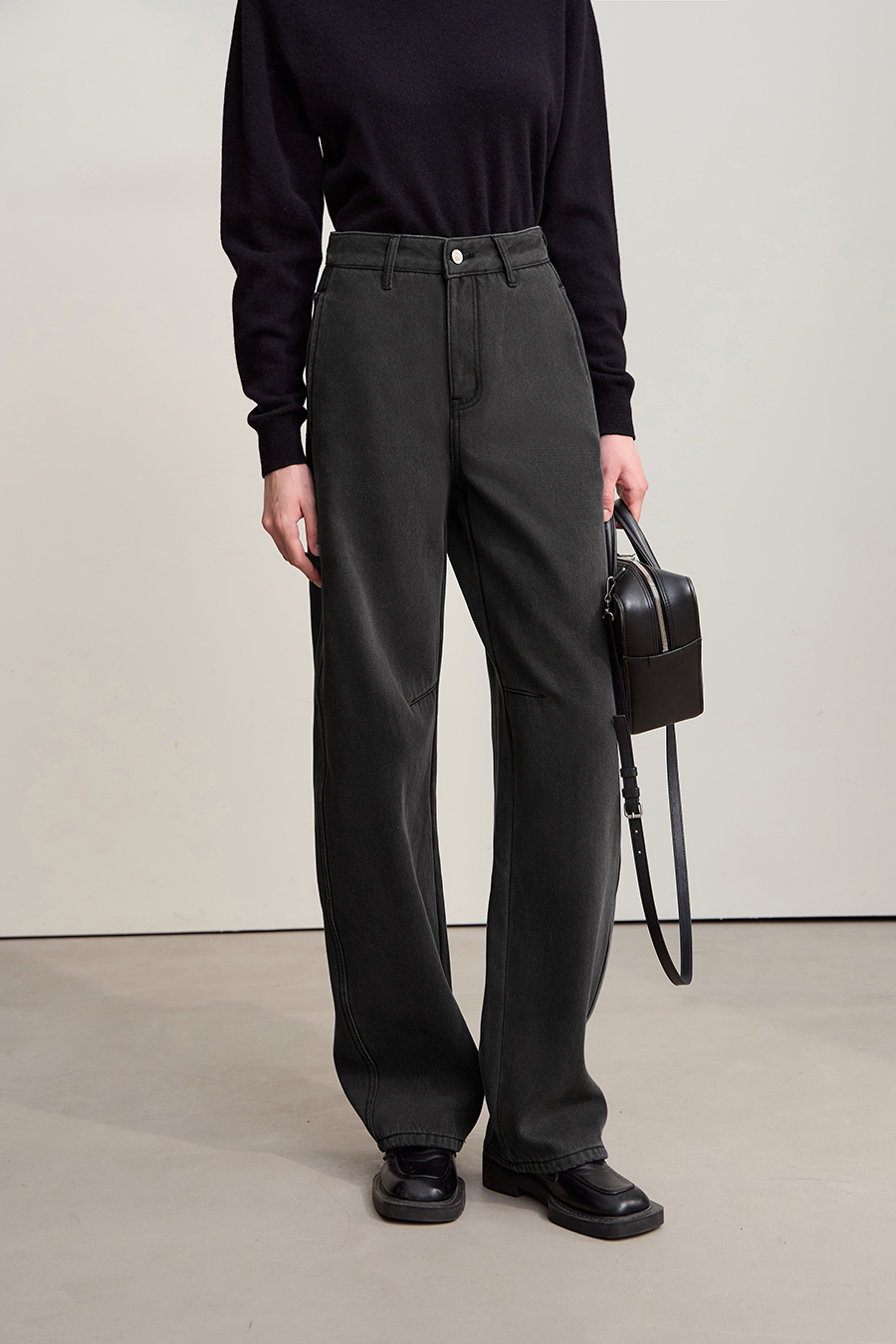 Loose Fleece - lined Denim Long Pants|AMII-AMII.com