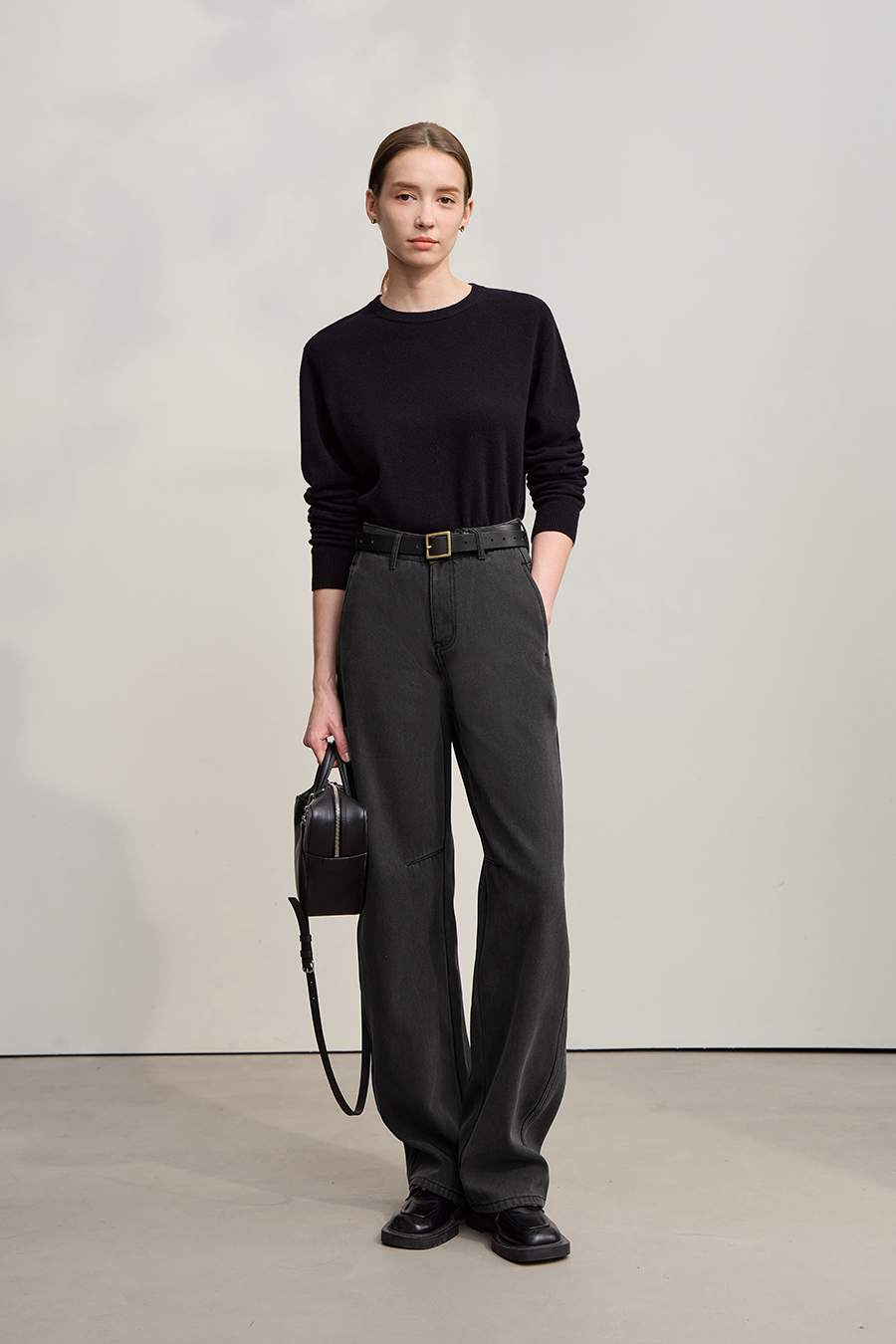 Loose Fleece - lined Denim Long Pants|AMII-AMII.com