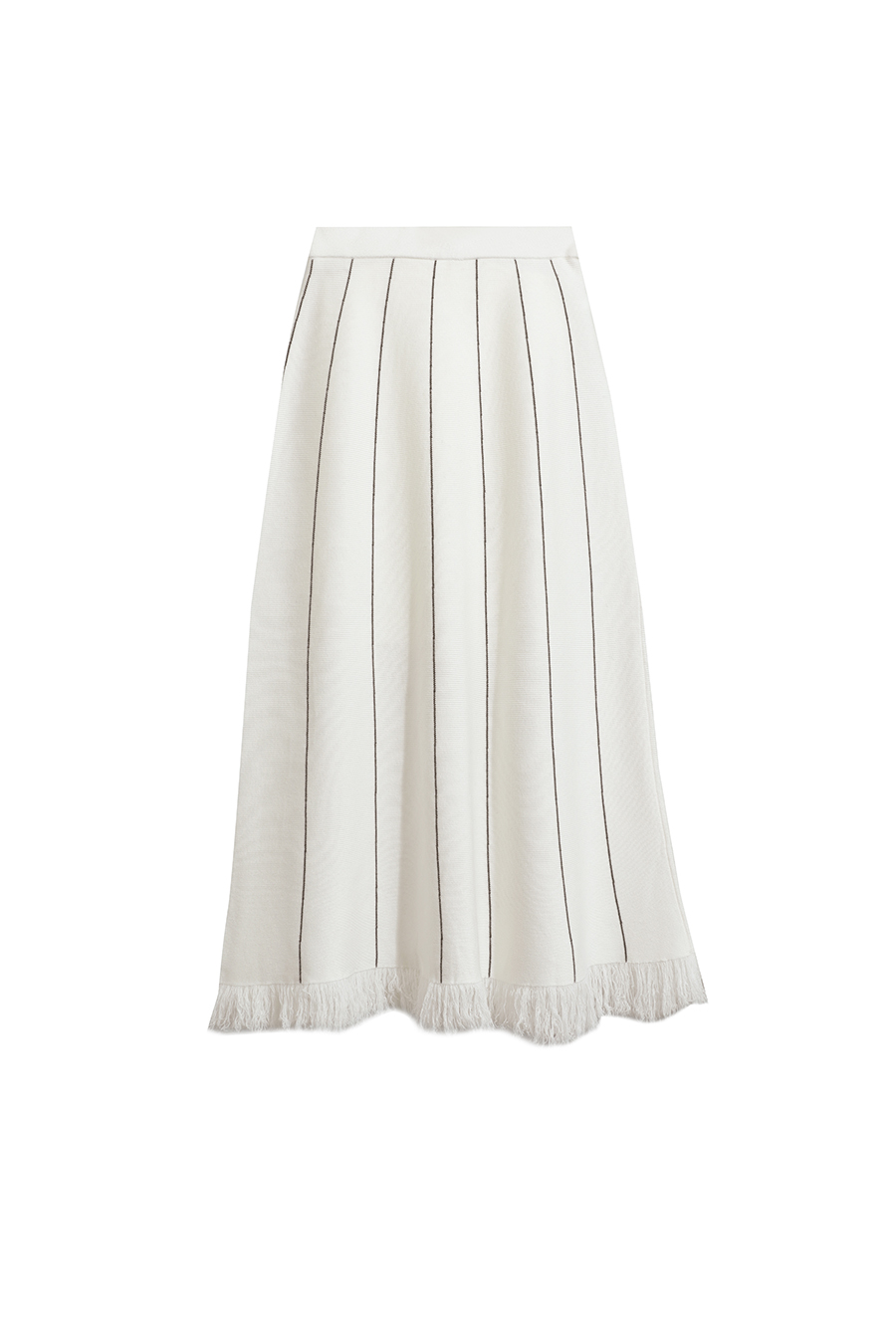 Fringed Raw - edge Skirt|AMII-AMII.com