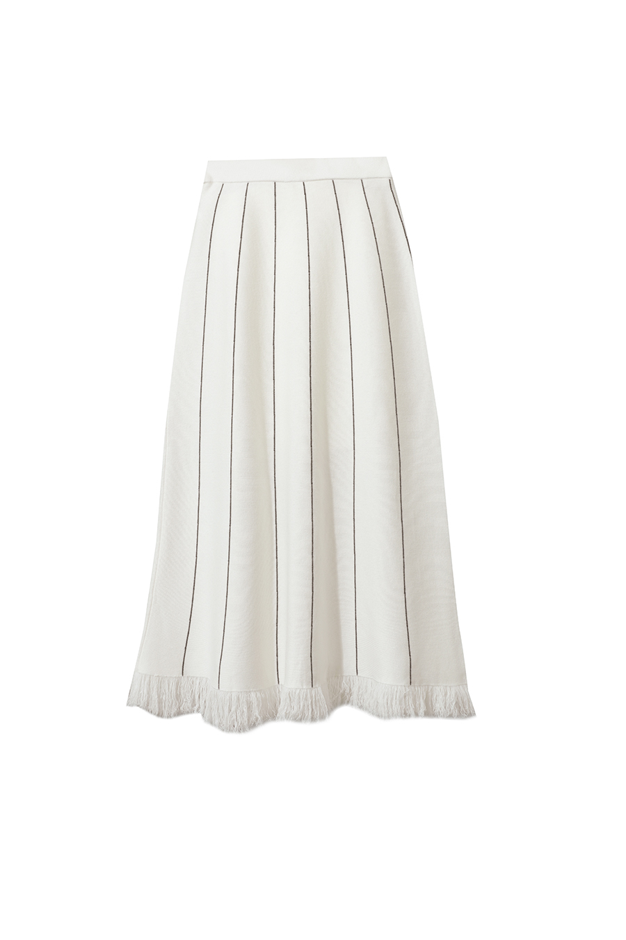 Fringed Raw - edge Skirt|AMII-AMII.com