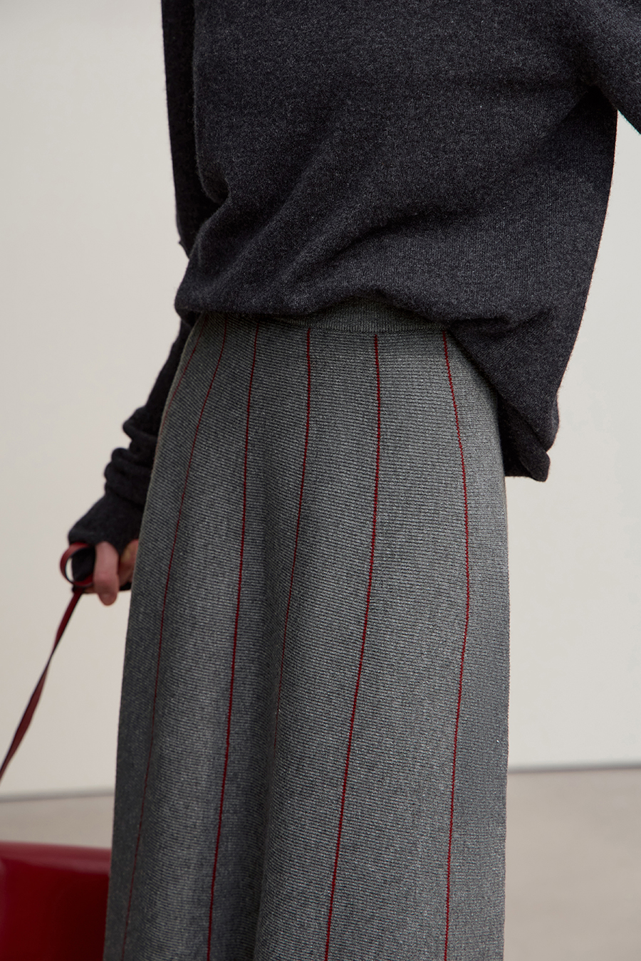 Fringed Raw - edge Skirt|AMII-AMII.com