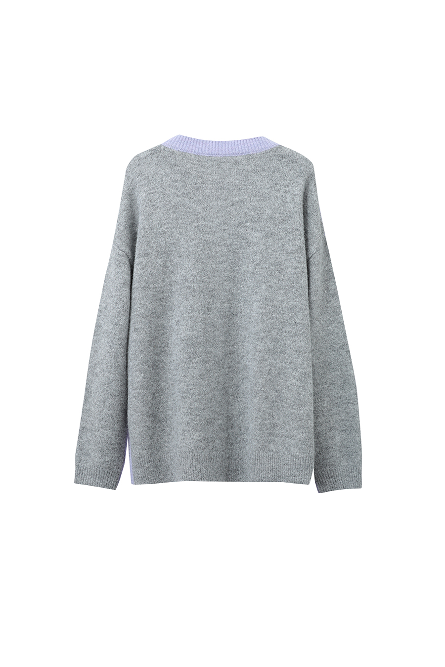 Crew Neck Drop Shoulder Color - block Sweater|AMII-AMII.com