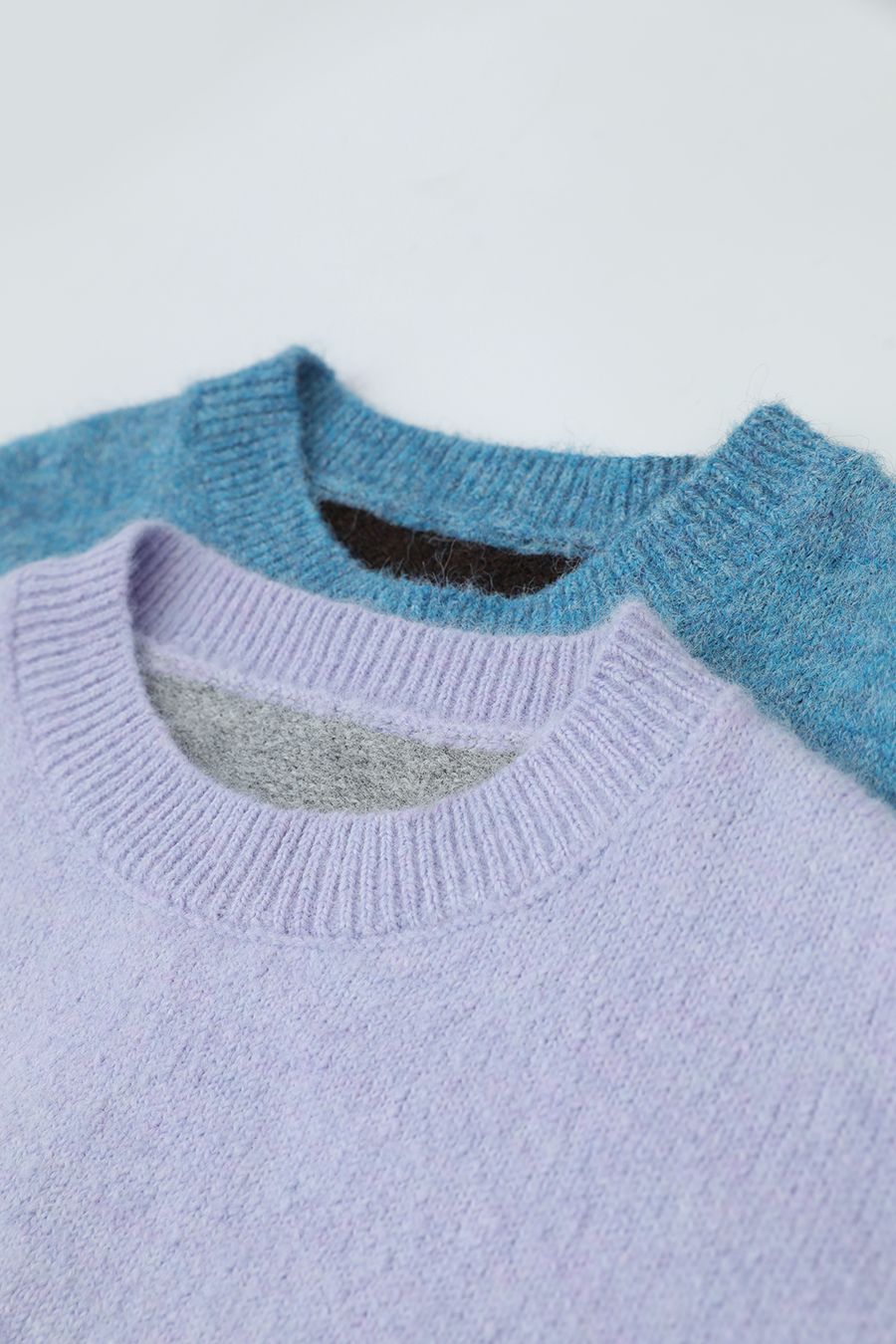 Crew Neck Drop Shoulder Color - block Sweater|AMII-AMII.com