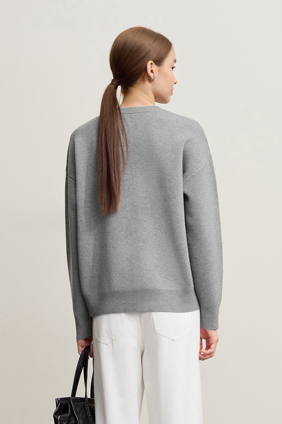 Horse Jacquard Crew Neck Sweater|AMII-AMII.com
