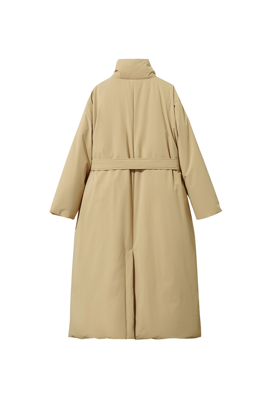 Belted High Neck Long Down Jacket|AMII-AMII.com