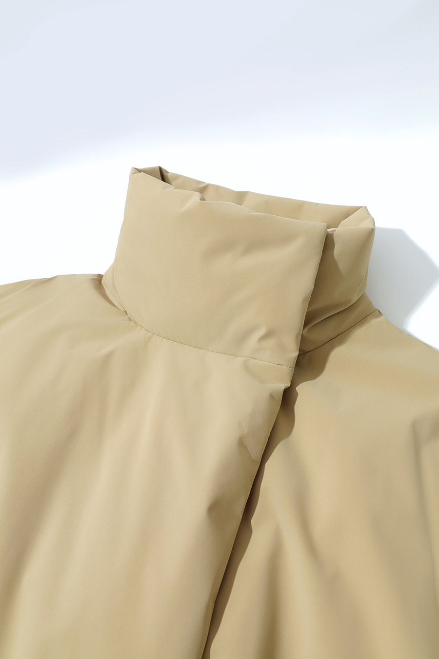 Belted High Neck Long Down Jacket|AMII-AMII.com