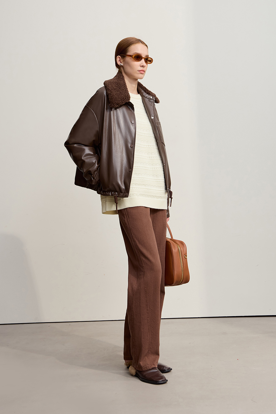 Crew Neck Textured Knit Sweater