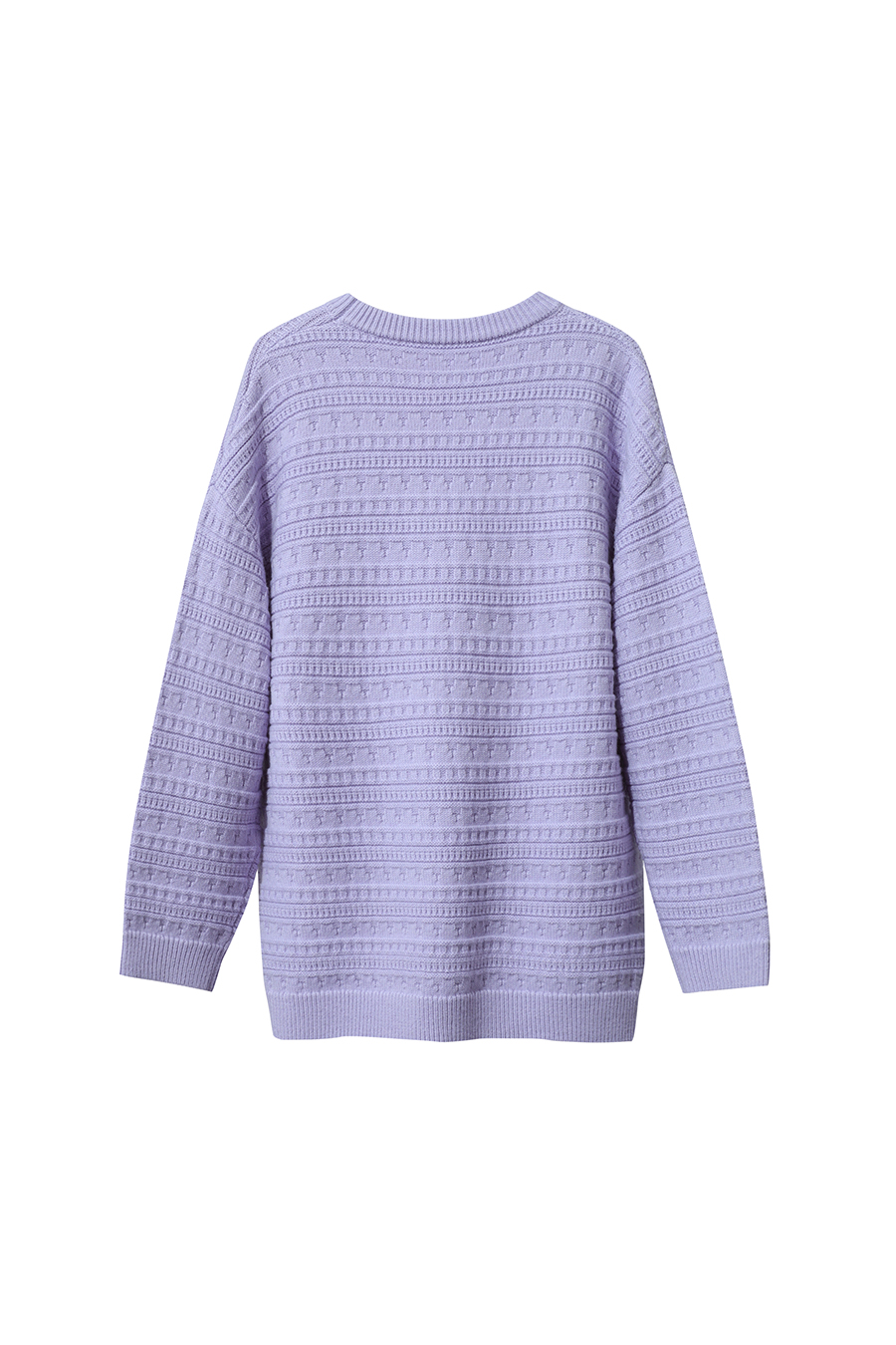 Crew Neck Textured Knit Sweater