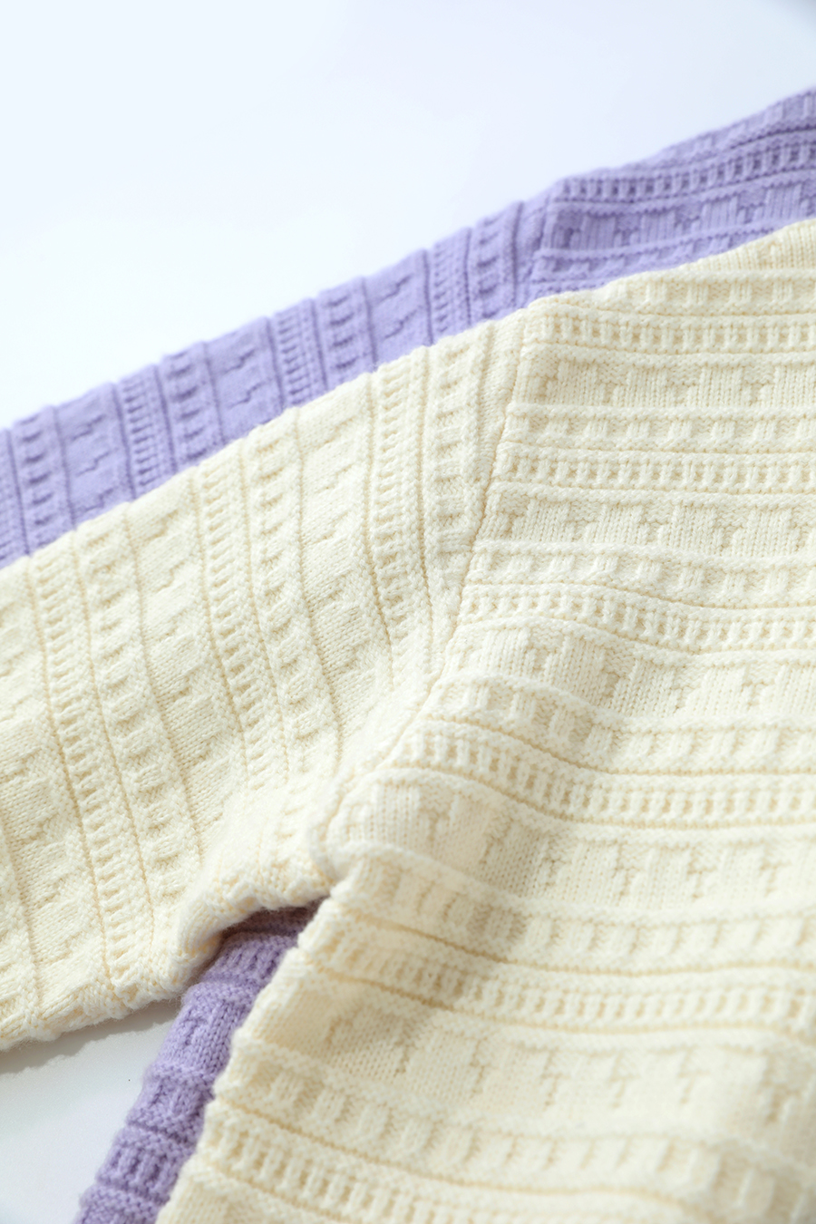 Crew Neck Textured Knit Sweater